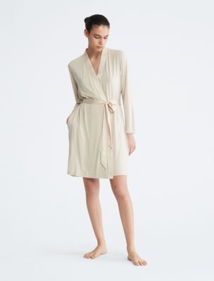 Modal Satin Sleep Robe, Mudstone