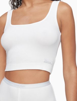 Finely ribbed cropped cami