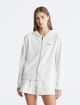 Icon Cotton Modal Lounge Full Zip Hoodie, True Grey