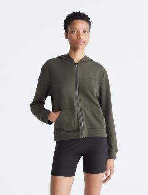 Icon Cotton Modal Lounge Full Zip Hoodie, Field Olive