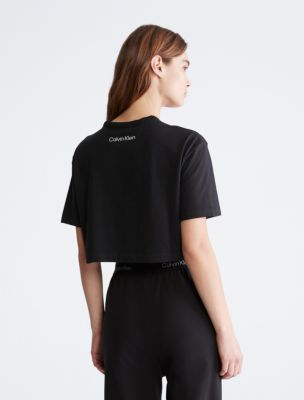 Calvin Klein crop tee in black
