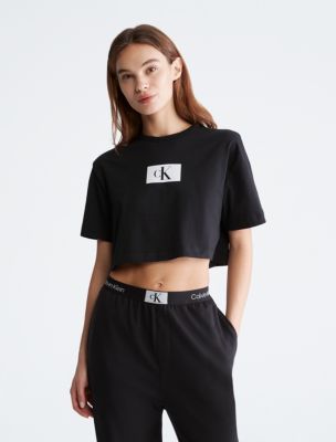 Calvin Klein 1996 Lounge Cropped T-Shirt, Black
