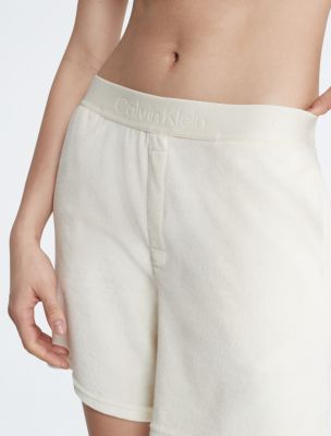 Calvin Klein cotton sleep shorts in light grey