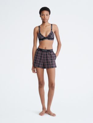 Modern Cotton Holiday Unlined Bralette + Sleep Shorts