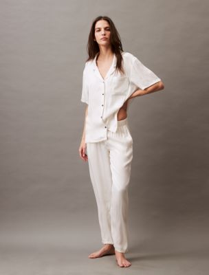 Pure Sheen Sleep Pants, White Onyx