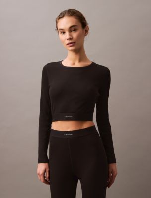 Cotton Stretch Rib Cropped T-Shirt