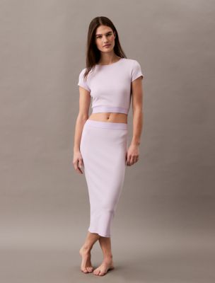 Cotton Stretch Rib Cropped Tee + Cotton Stretch Rib Skirt, 
