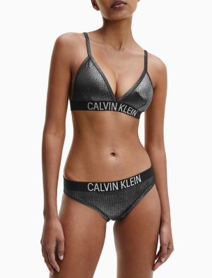 Black Calvin Klein Swim Triangle Bikini Top