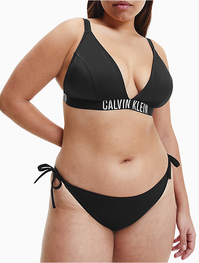Calvin Klein one shoulder logo bikini top