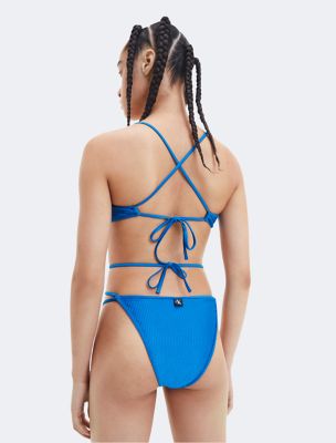 CK Monogram Rib Bralette Bikini Top & Cheeky Bikini Bottom