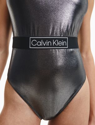 Calvin Klein Underwear scoop-back Metallic Swimsuit - Farfetch