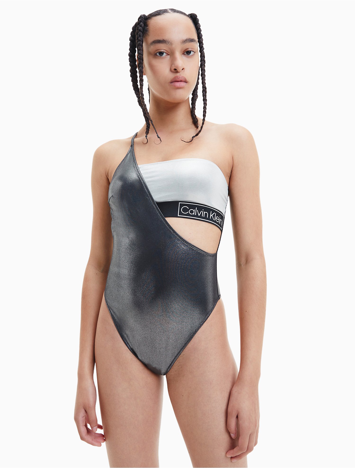 Core Festive One Shoulder Swimsuit | Calvin Klein