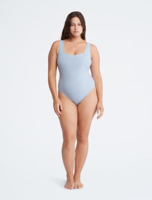 xkwyshop Women Plus Size One Piece Swimsuits Tummy Control Bathing Suits  Twist Front Ruched Swimwear Lake Blue XL