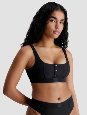 CK Monogram Rib Bralette Bikini Top