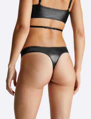 String Cheeky Bikini Bottom, Black