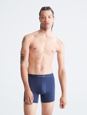 Calvin Klein Men's Embossed Icon Micro Long Boxer Brief Navy, Small