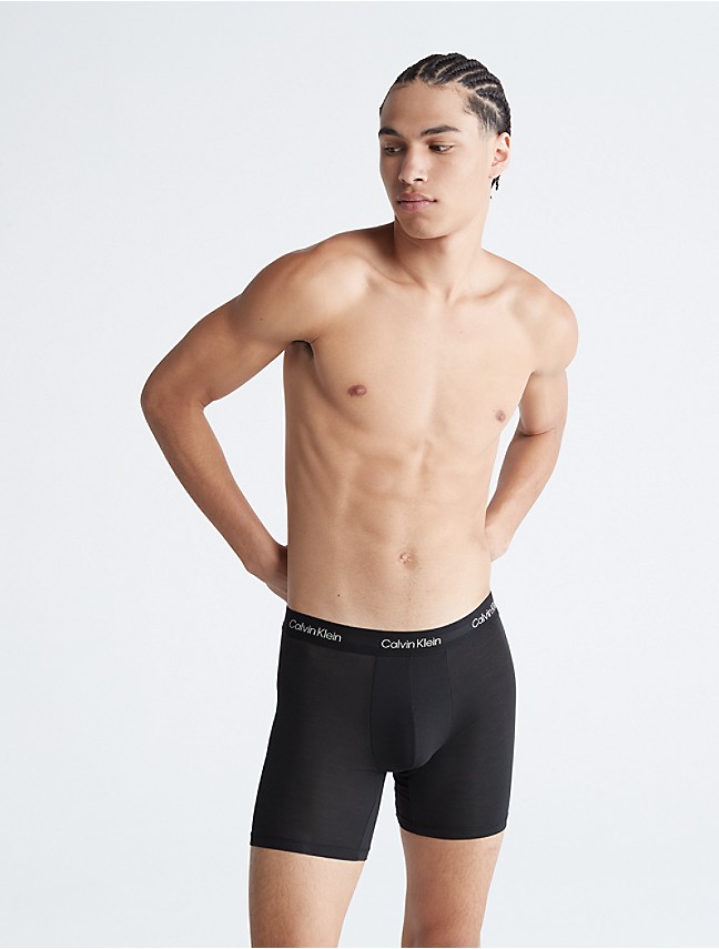 Calvin Klein Men's Ultra Soft Modern Modal Boxer Brief, 3 Black, S