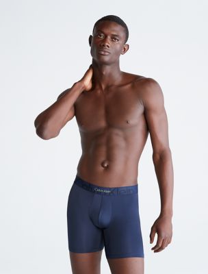 Embossed Icon Micro Long Boxer Brief, Blue Shadow