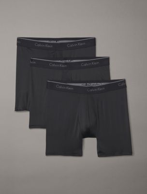 Calvin Klein Men`s Microfiber Stretch Boxer Briefs, 3 Pack  (Turquoise(NP2033-949)/Grey, Small) at  Men's Clothing store