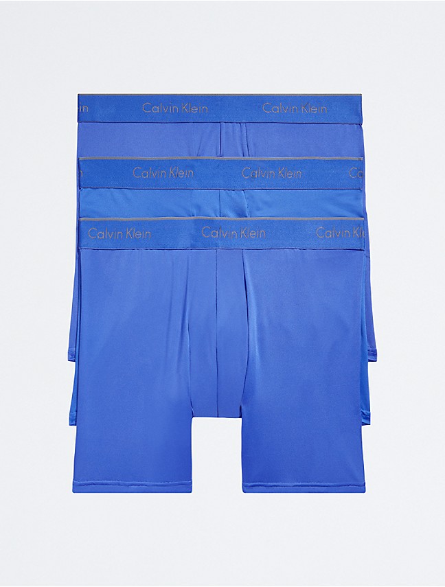 Calvin Klein Men`s Microfiber Mesh Boxer Briefs 3 Pack  (Blue(NP2316-461)/R_O, Medium)