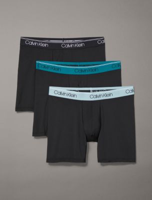Calvin Klein Men`s Microfiber Mesh Boxer Briefs 3 Pack  (Green(NP2316-430)/P_B, Medium)