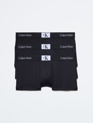 Calvin Klein Men's Micro Stretch Low Rise Trunk - 3 Pack, Black, Small