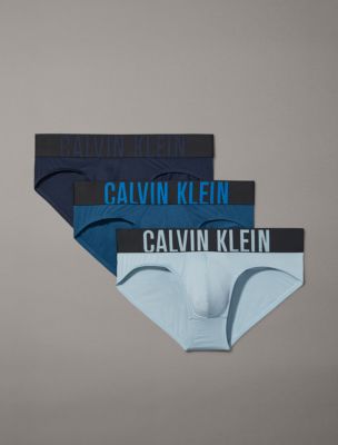 Calvin Klein Men's CK Underwear Hip Brief - 3 Pack in Black/Blue