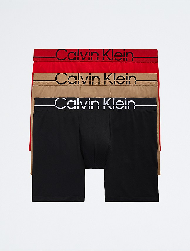 One Calvin Klein Men's 3 Pack Boxer Briefs Microfiber Mesh Various
