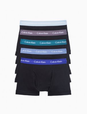 Cotton Classics 5-Pack Trunk, Black W/ Multi Blue
