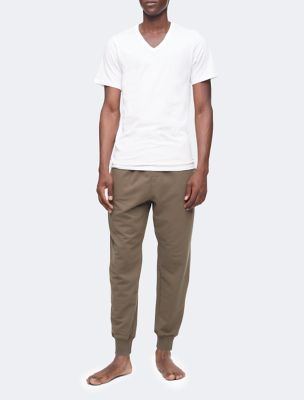 Cotton Slim Fit 5-Pack V-Neck T-Shirt, White