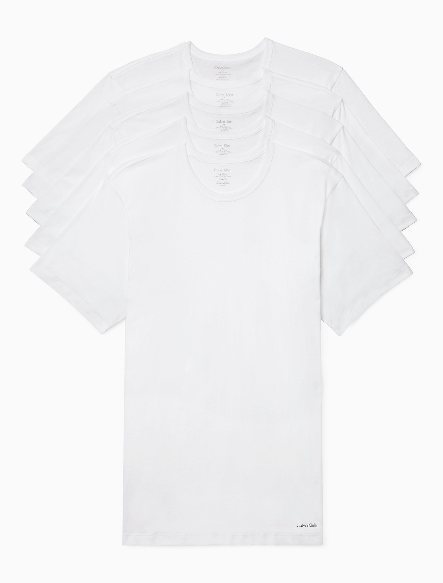 tabe Express Link Cotton Slim Fit 5-Pack Crewneck T-Shirt | Calvin Klein