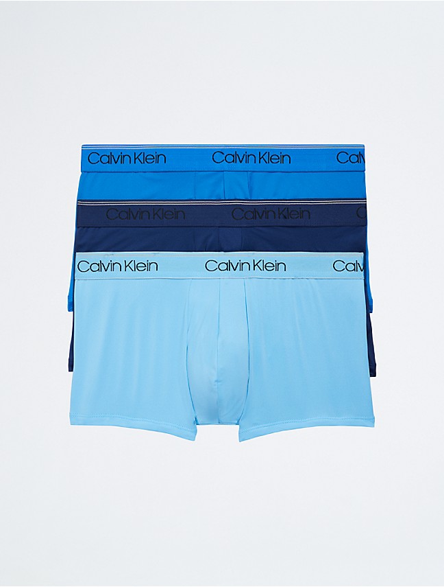 Calvin Klein Steel 3 Pack Low Rise Trunk Mid Blue/Signature Blue