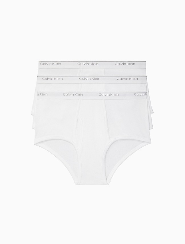 Calvin Klein Big and Tall Men's 3 Pcs Underwear Briefs Gray, White