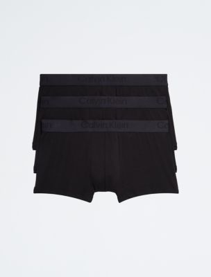 Calvin Klein Men's 3-Pack Cotton Stretch Trunk, Black, Small