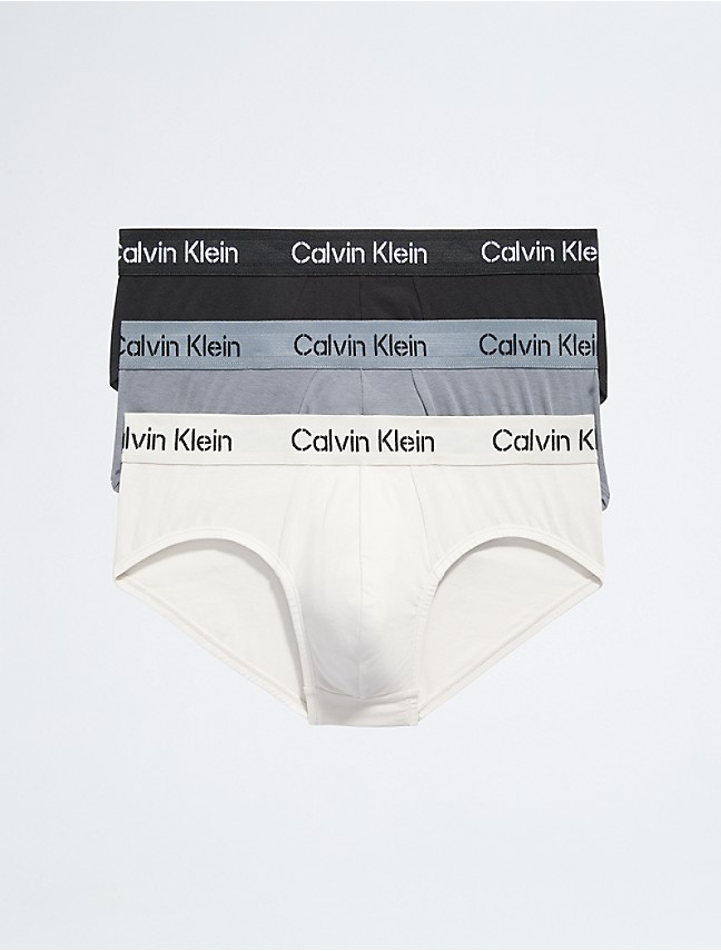 Mens Calvin Klein multi Cotton Stretch Hip Briefs (Pack of 3)