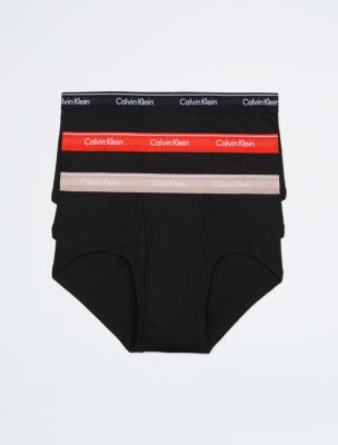 Cotton Classics 3-Pack Brief, Black/Summer Taupe/Fiesta