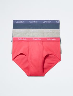 Cotton Classics 3-Pack Brief, Lipstick/Grey Heather/Edge