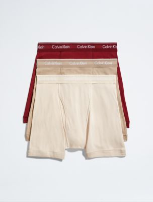 Cotton Classics 3-Pack Boxer Brief, Tuffet/Red Carpet/Tapioca