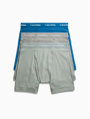 Cotton Classics 3-Pack Boxer Brief, Classic Navy/Sage Meadow/Grey Heather