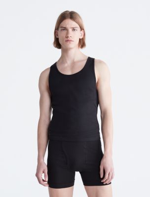Calvin Klein Classics 3-Pack Ribbed Cotton Tank Tops - Mens