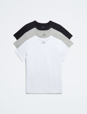 Cotton Classics 3-Pack Crewneck T-Shirt, Grey/ White/ Black