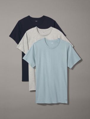 Cotton Classics 3-Pack Crewneck T-Shirt, Shoreline/Grey Heather/Arona