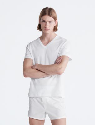 Calvin Klein men's 100% Cotton T-Shirt Packs 3 WHITE- SHORT SLEEVE