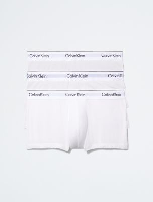 Modern Cotton Stretch 3-Pack Low Rise Trunk, White