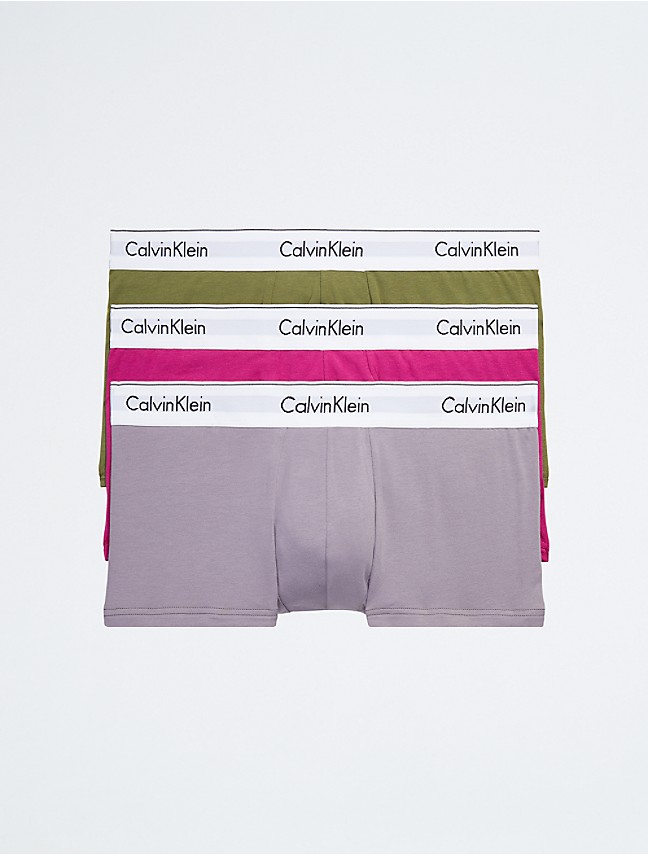 Calvin Klein Men's NB1085-918 Modern Cotton Stretch 3-Pack Low Rise Trunks,  M
