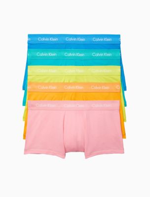 Calvin Klein Pride Edit Low Rise Trunks 5 Pack In Cherry Tomato & Pers