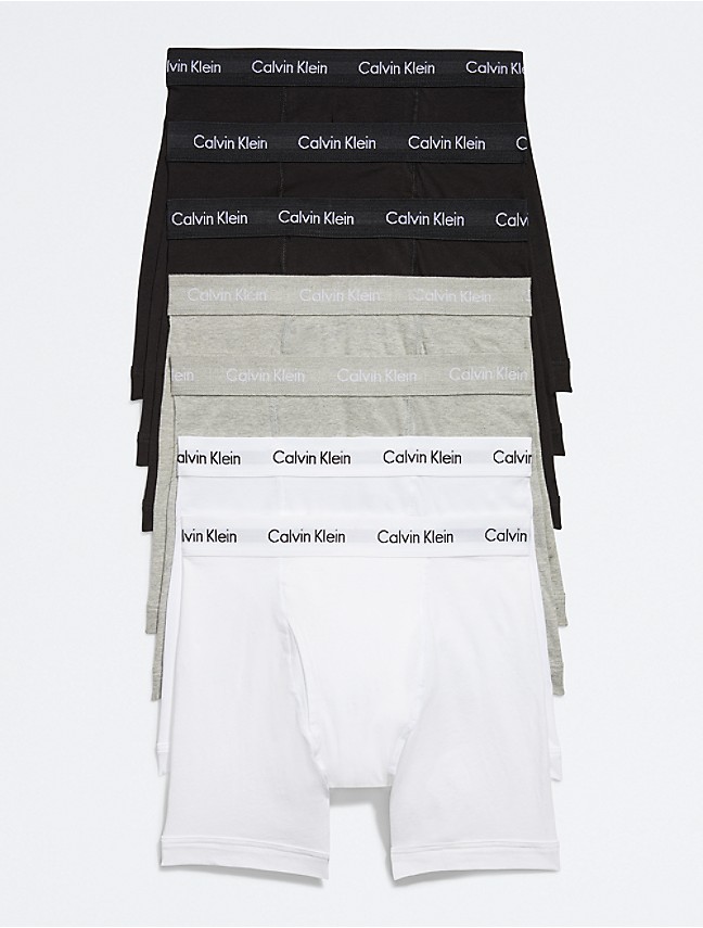 Calvin Klein BLUE MULTI Men's 3-Pack Cotton Classics Boxer Briefs, US Large