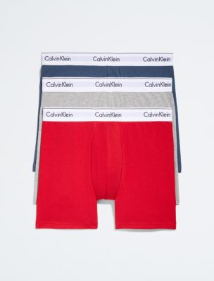 Icon Cotton Stretch 3 Pack Boxer Brief, Grey Heather/Blue Edge/Fuschia Berry