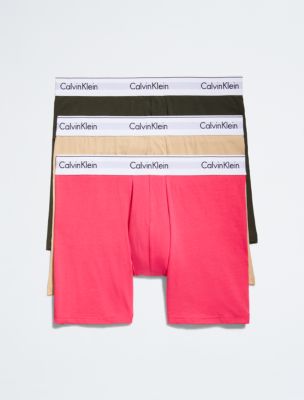 Icon Cotton Stretch 3 Pack Boxer Brief, Cerise Lipstick/Trench/Field Olive