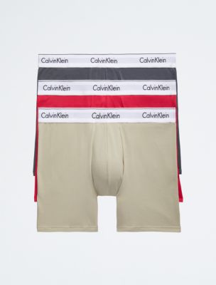 Icon Cotton Stretch 3 Pack Boxer Brief, Virtual Red/Iron Gate/Eucalyptus